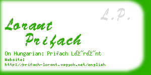 lorant prifach business card